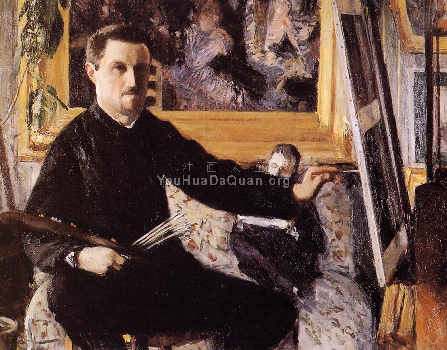 Self Portrait with Easel - 古斯塔夫·卡里伯特